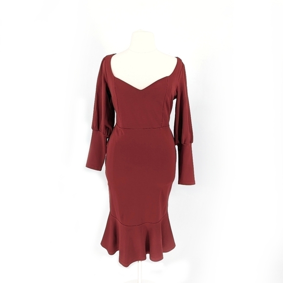 Eloquii Dresses & Skirts - Eloquii Sweetheart Trumpet Midi Dress Red 16 party cocktail preppy wedding